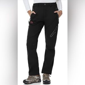 TBMPOY Outdoor Sports Women's Fleece Lined Ski Snow Pants Waterproof Winter